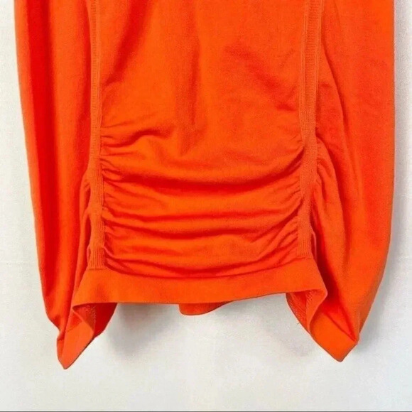 Athleta Fastest Track Neon Orange Racerback Ruched Side Tank Top L - Picture 4 of 5